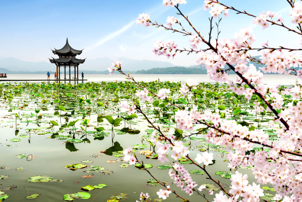 Vista del Lago del Oeste de Hangzhou