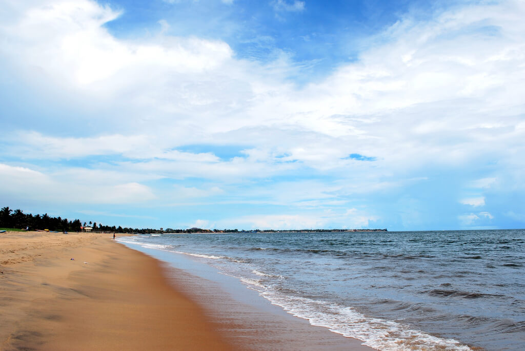 Playa de Negombo en la isla de Sri Lanka