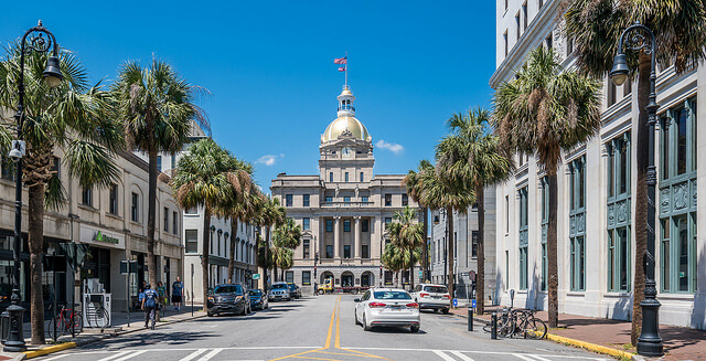 Vista de Savannah en Georgia