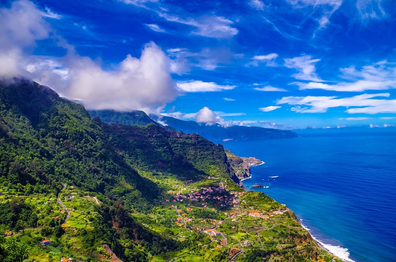 Vista de Madeira, la isla atlántica de Portugal