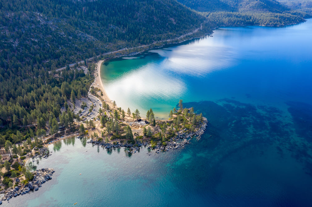 Vista aérea del lago Tahoe