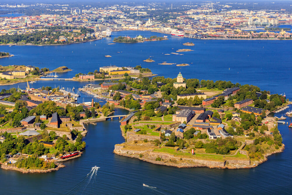 Vista aérea de la fortaleza de Suomenlinna
