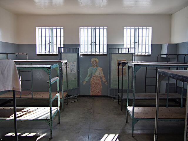 Interior de la prisión de Robben Island