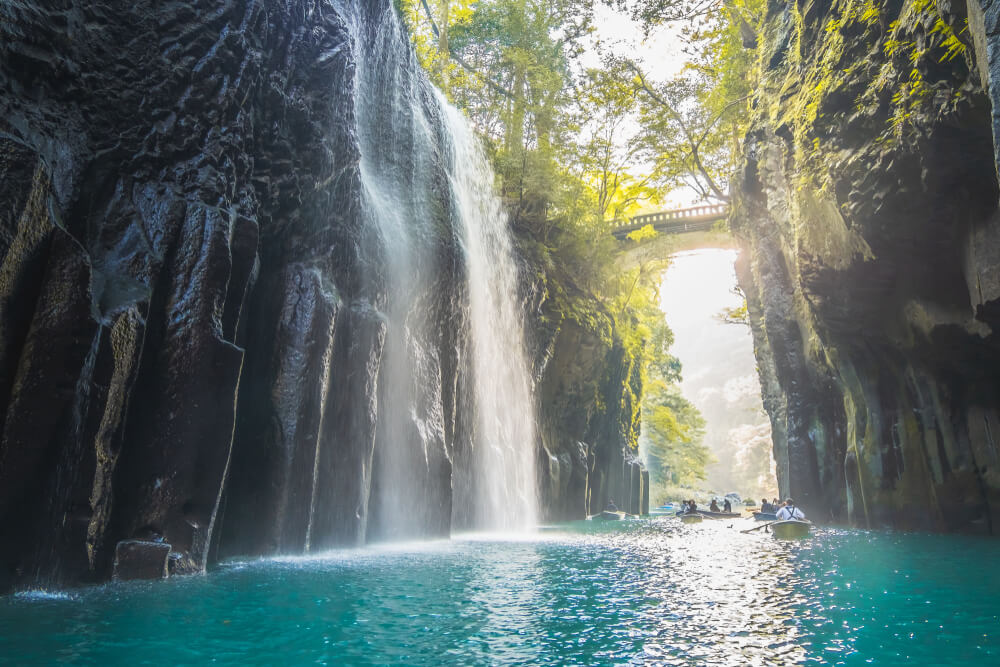 Vista de la garganta Takachiho en la isla de Kyushu