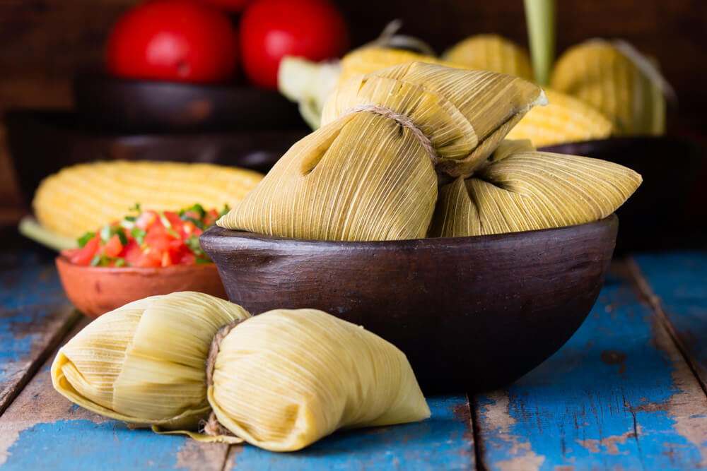 Plato con humitas típicas de Chile