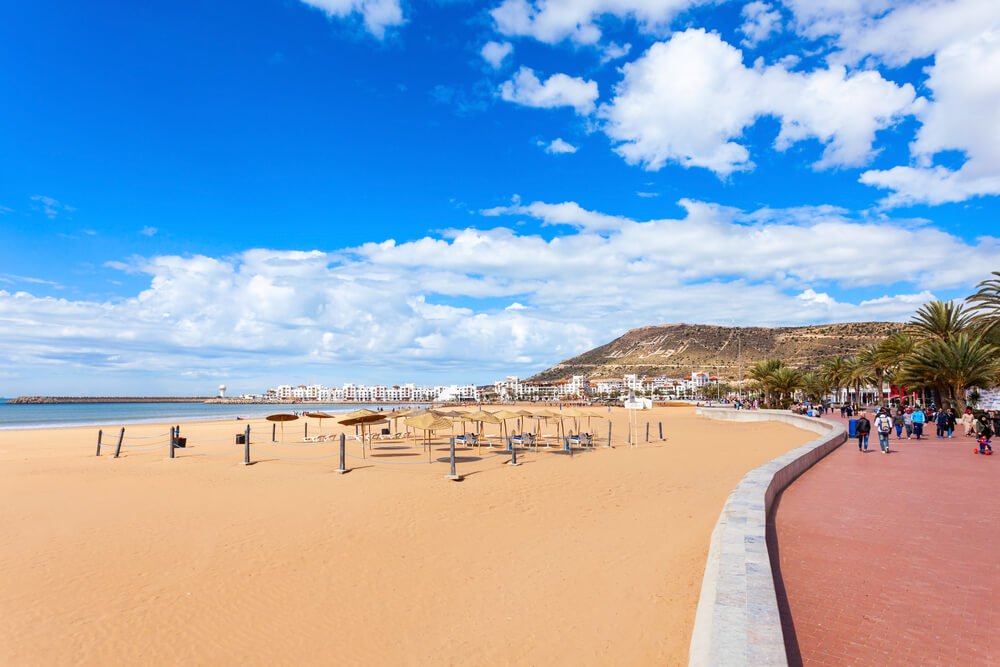 Vista de la playa de Agadir