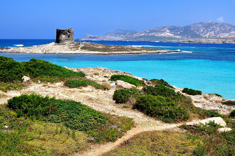 Vista de la playa de la Pelos y la torre Aragonesa