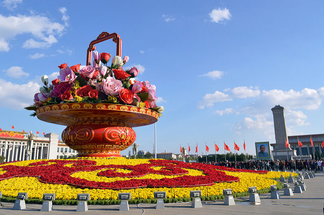 Vista de la plaza de Tiananmen