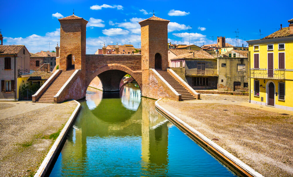 Vista de Trepponti en Comacchio
