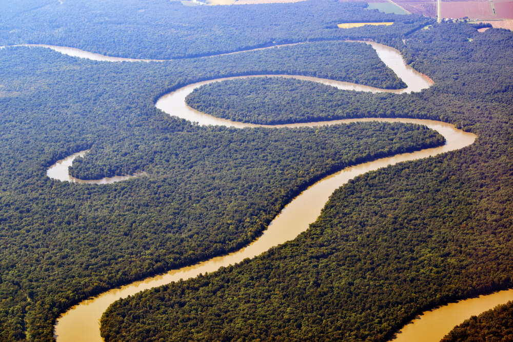 Vista aérea del Mississippi