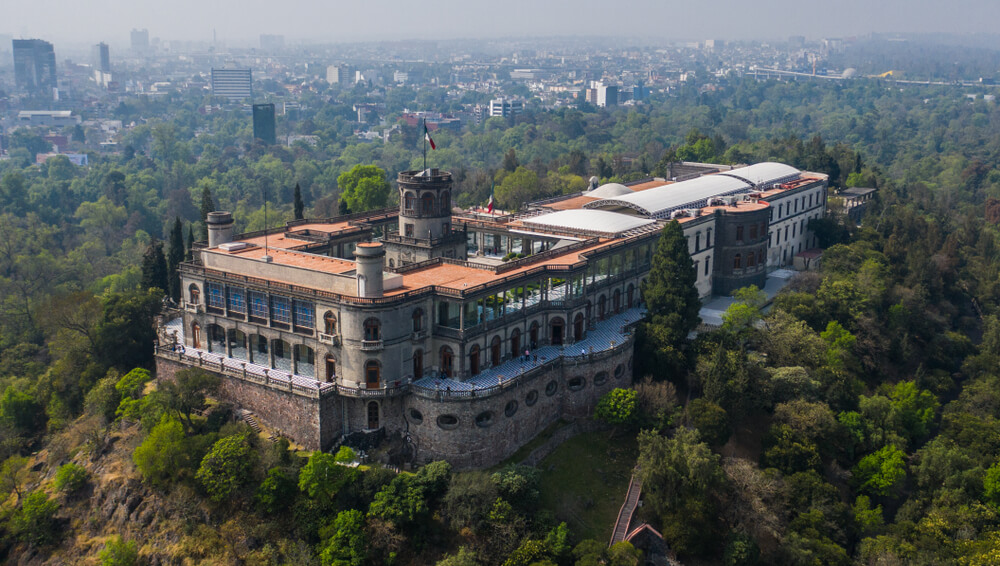 Vista aérea del castillo de Chapultepec