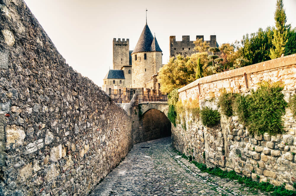 Calle de la ciudad medieval de Carcassonne