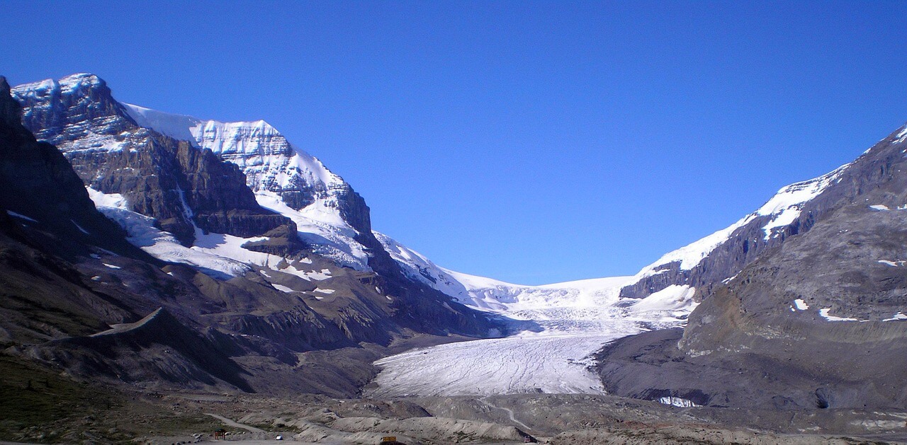 Vista del glaciar Athabasca