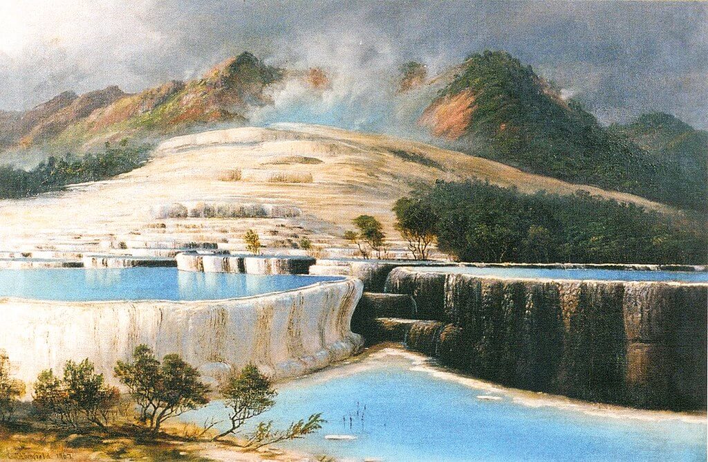 Cuadro "Las terrazas blancas, Rotomahana", de Charles Blomfield