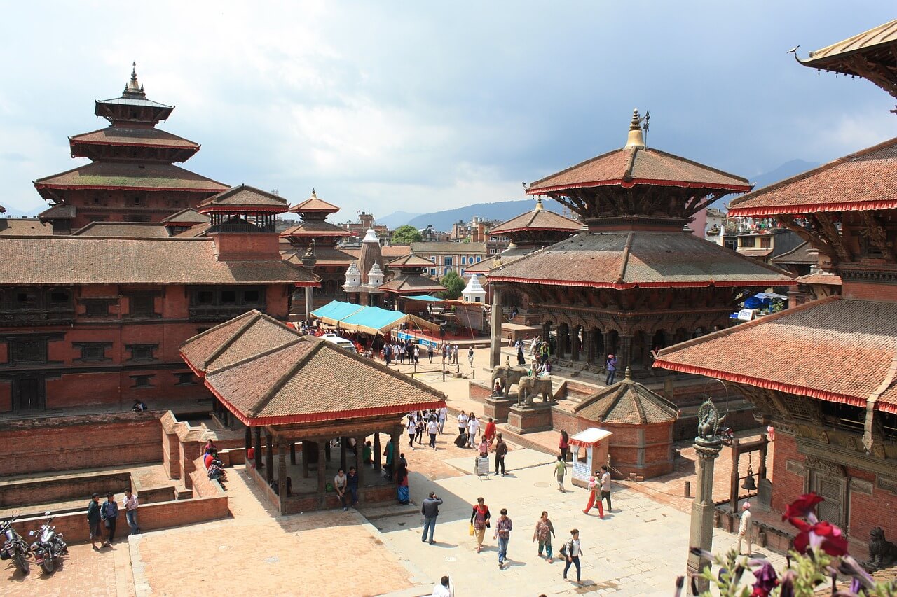 Vista de la plaza Durbar en Katamandú en Nepal