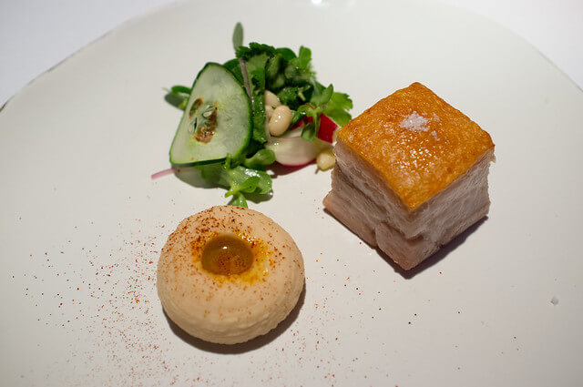 Plato del restaurante Pujol