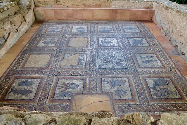 Mosaico en la villa romana de Montcaret