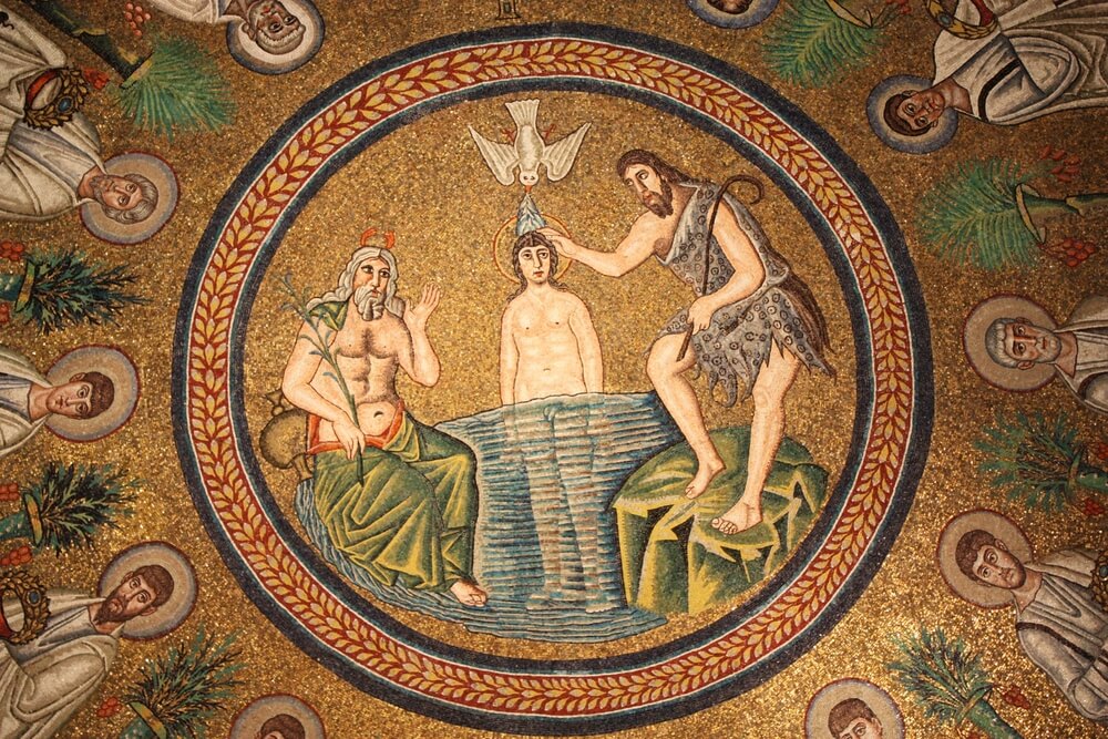 Mosaico en el Baptisterio arriano