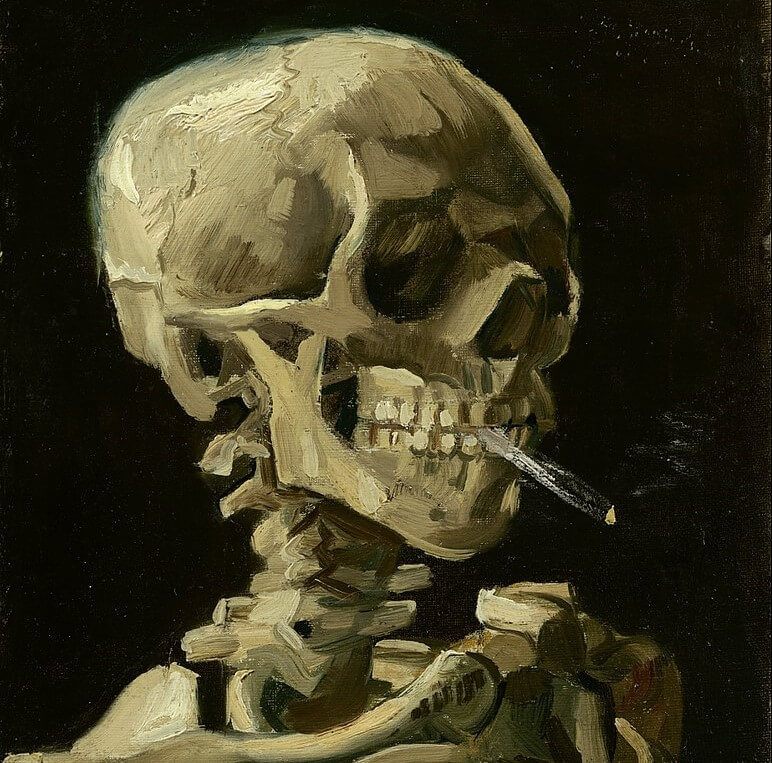 Calavera fumando de Van Gogh