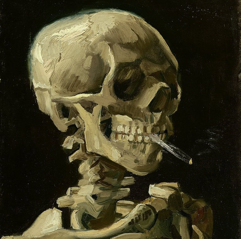 Calavera fumando de Van Gogh