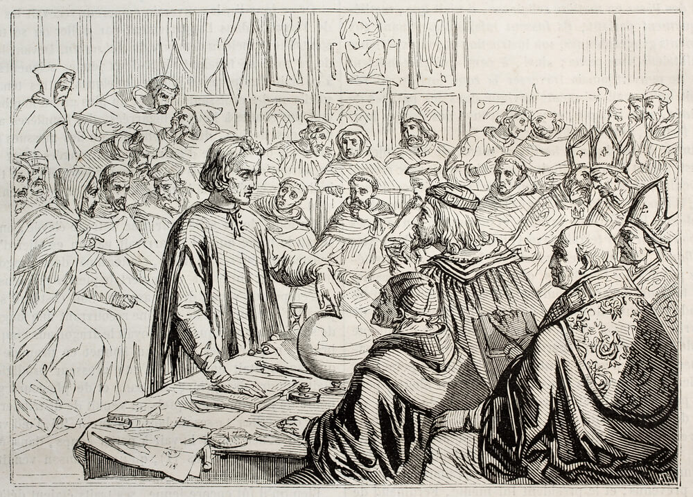 Cuadro con la figura de Colón, precusor de la globalización