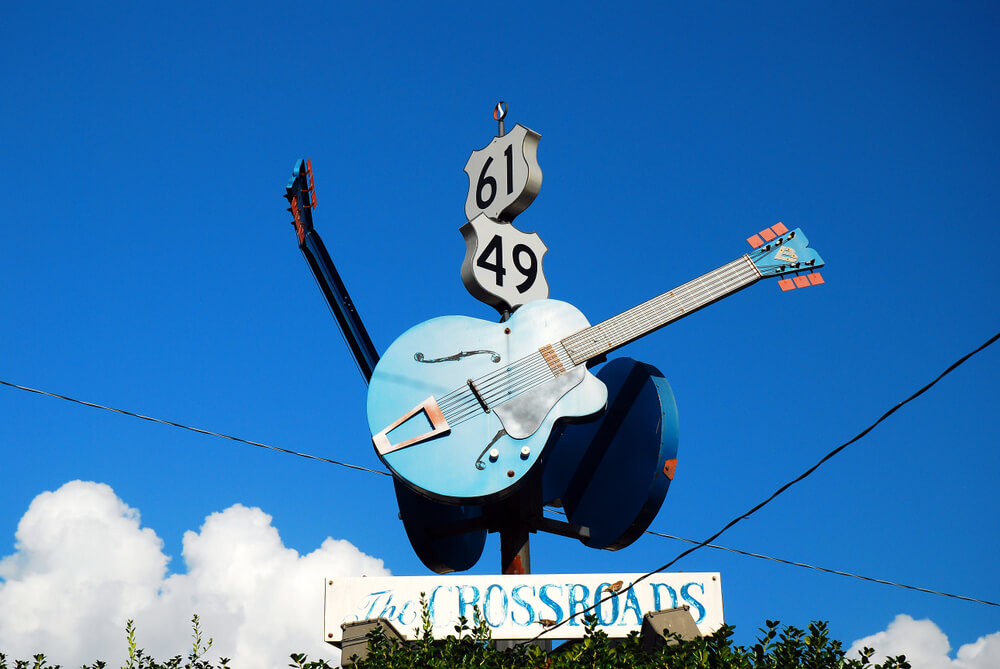 Cruce de las ritas 49 y 61 en la ruta del blues