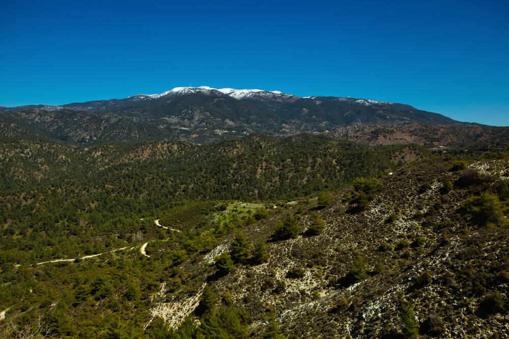 Vista del monte Olimpo en Chipre