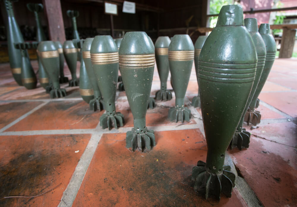 Bombas en el Museo de la Guerra de Camboya