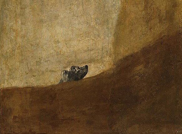 Perro semihundida, una de las Pinturas negras de Goya