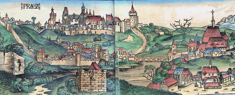 Xilografía de Praga en la Crónicas de Núremberg