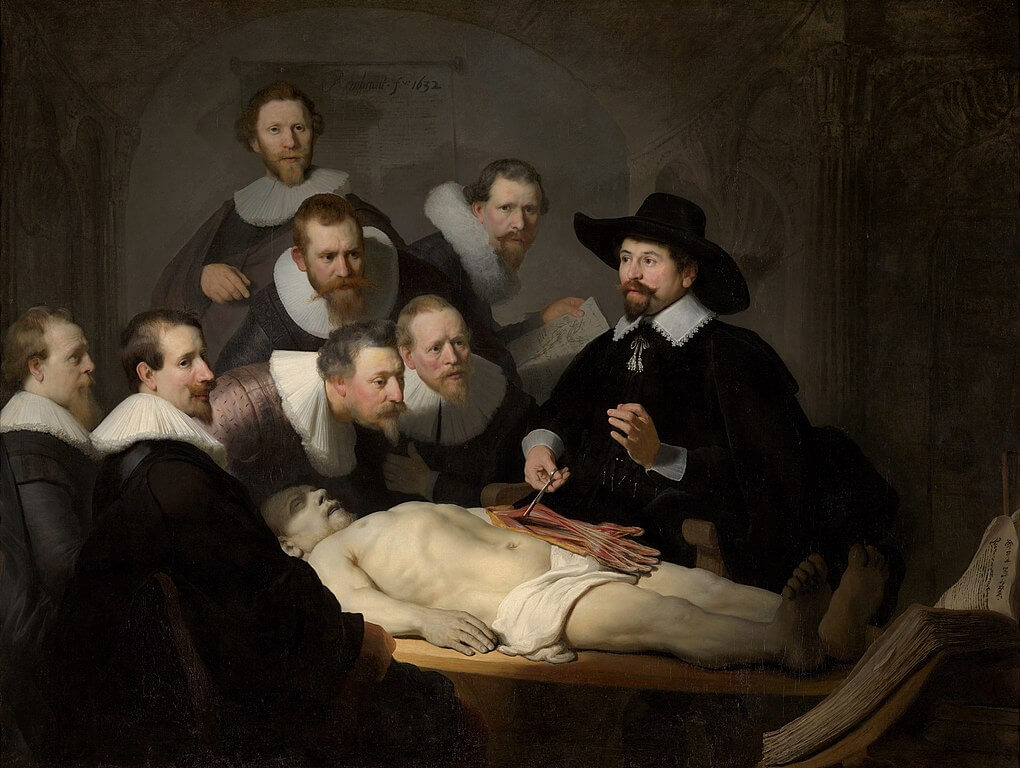 Lección de anatomía de Rembrandt en la Galería Mauritshuis