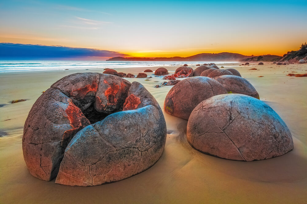 Las singulares rocas de Moeraki en Nueva Zelanda
