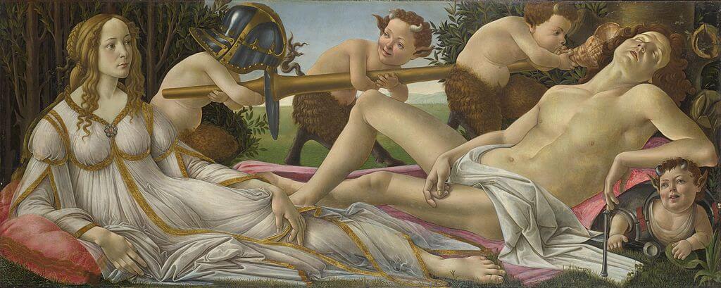 Cuadro "Venus y Marte" de Botticelli 