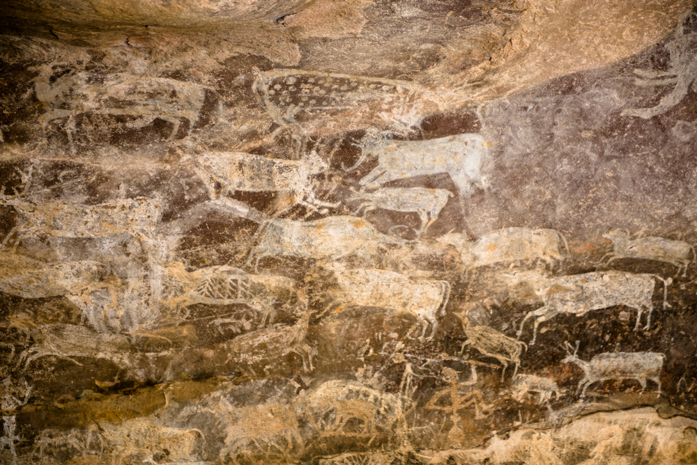 Escena de caza en Bhimbetka