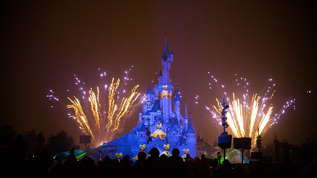 Fuegos artificiales en Disney París