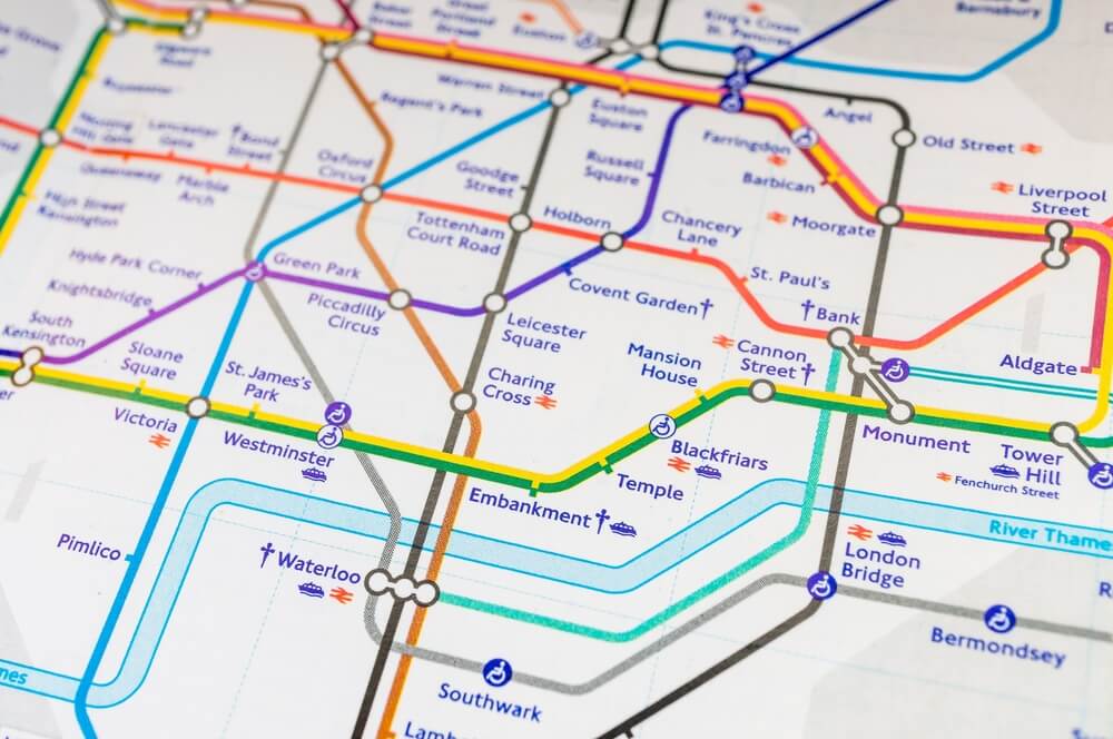 Mapa con estaciones