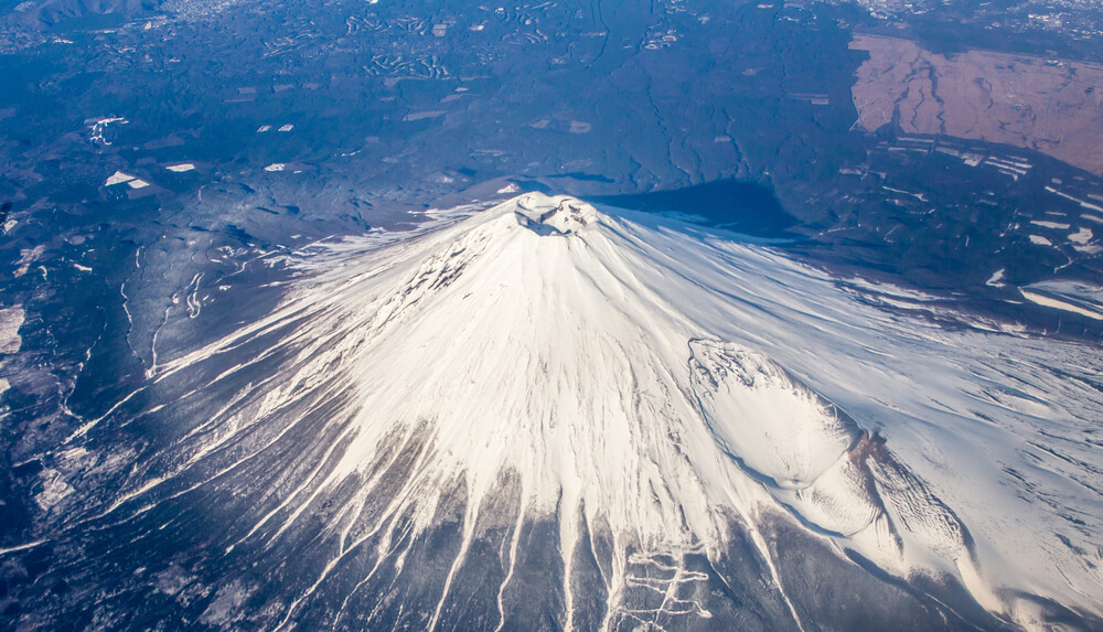 Vista aérea del monte Fuji