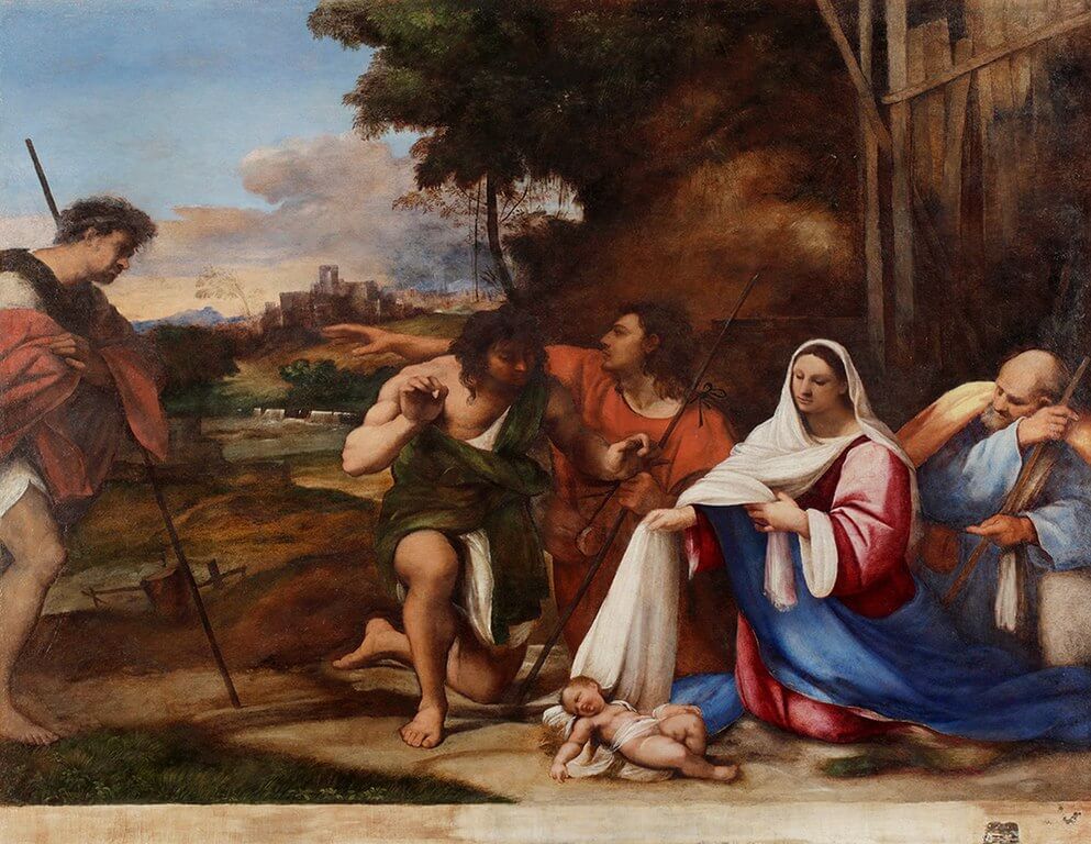 'La adoración de los pastores' de Piombo, de la pintura veneciana