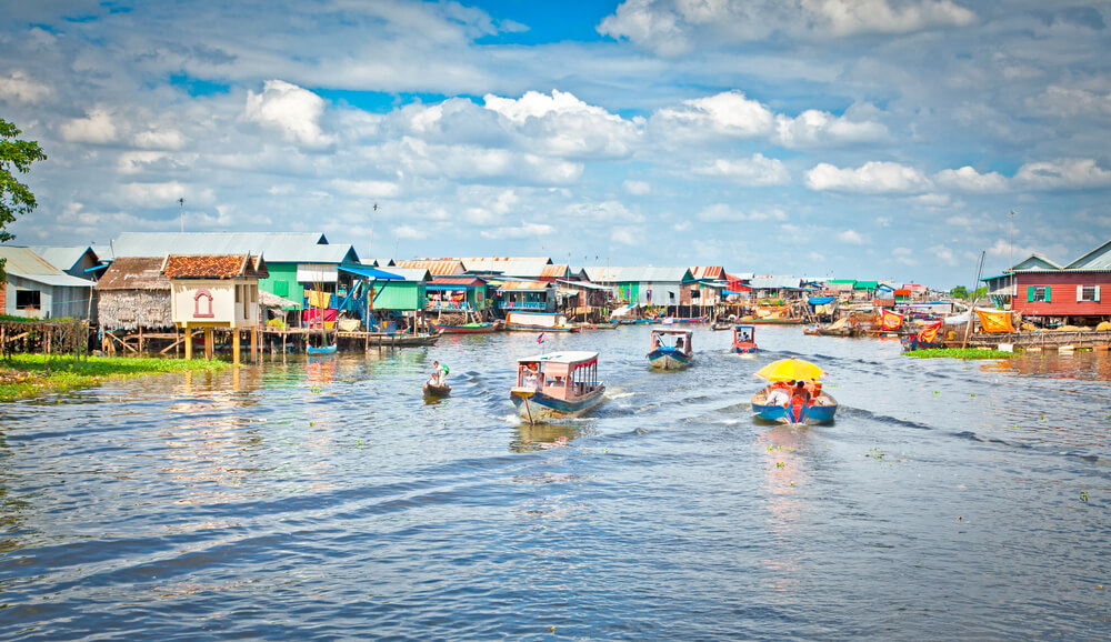 Aldea flotante en Tonlé Sap