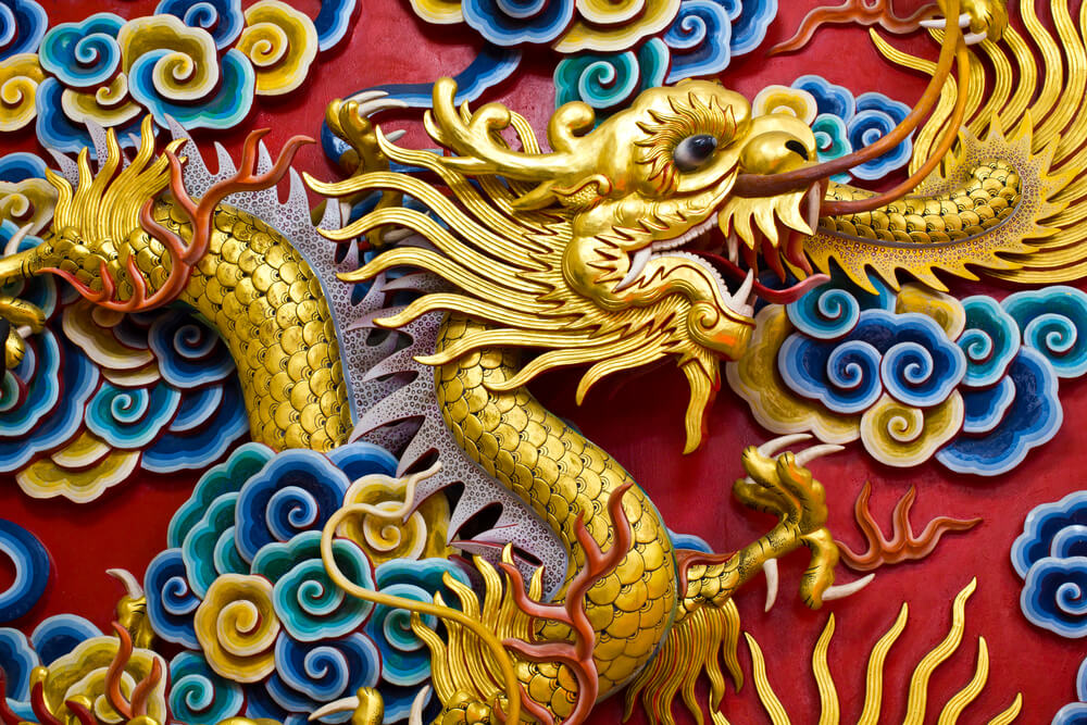 Dragón chino en un templo