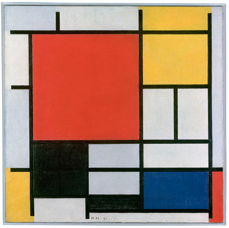 Composición en rojo, amarillo, azul y negro de Mondrián