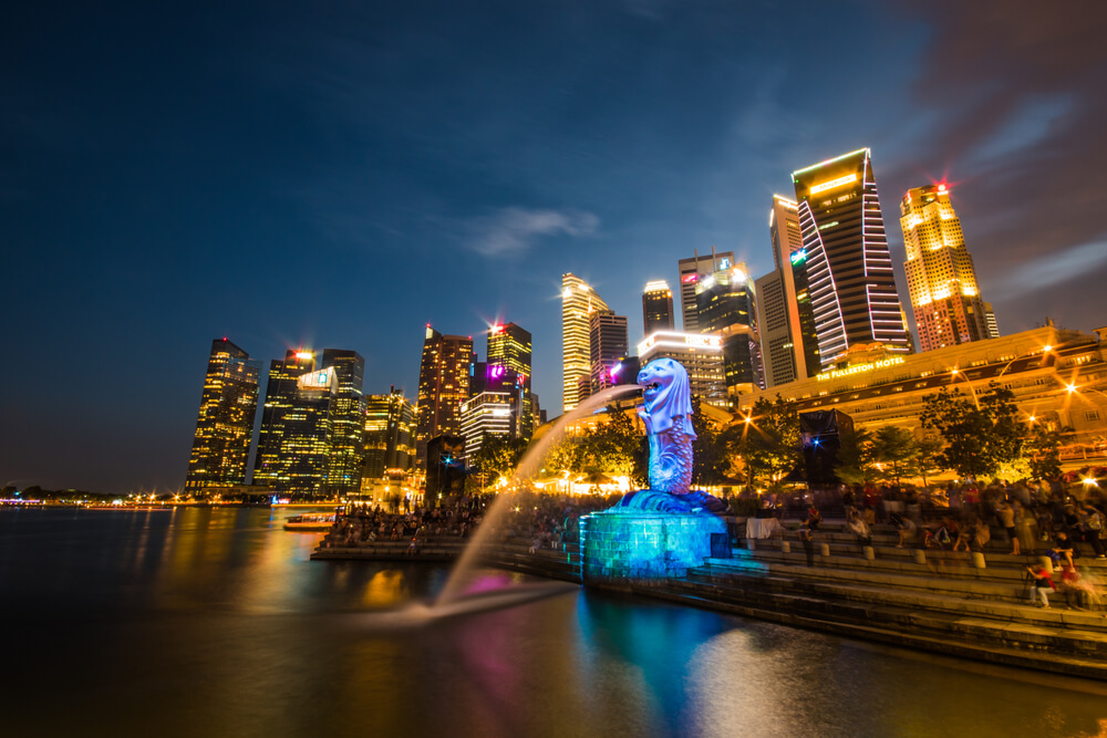 Parque Merlion para ver los espectáculos de luz de Singapur