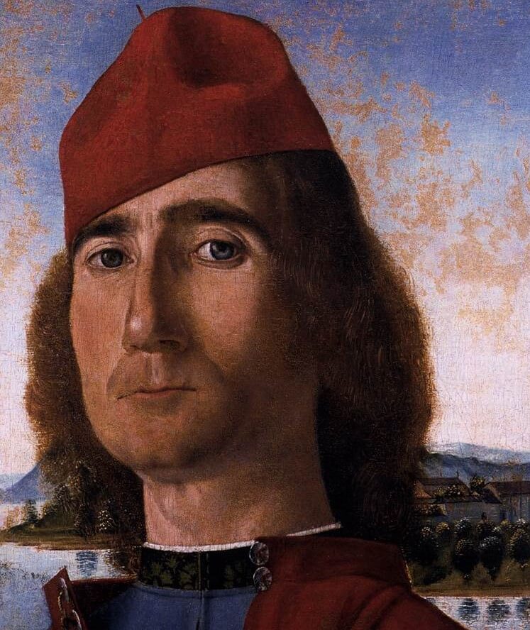 Retrato de hombre con gorro rojo