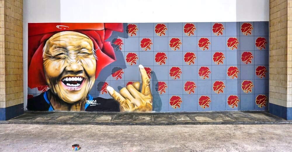 Ejemplo de arte urbano de Singapur
