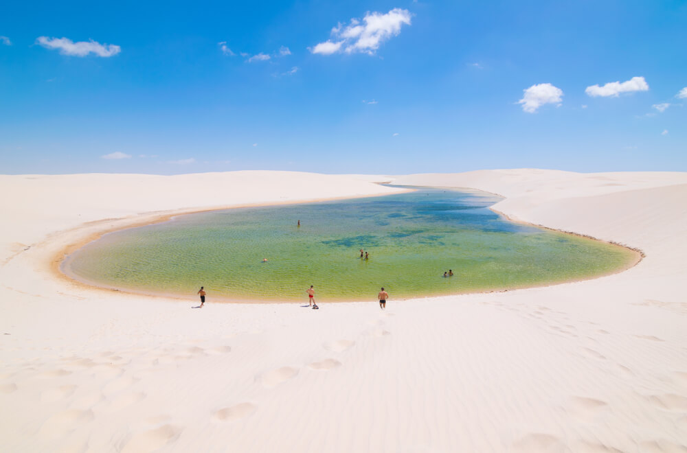 Bañistas en las lagunas