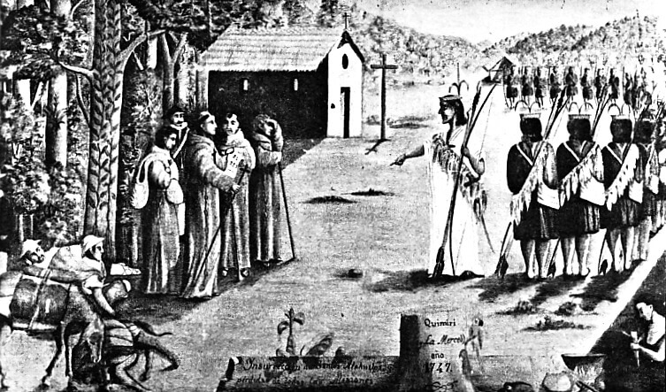 Dibujo de Juan Santos Atahualpa en Quimiri