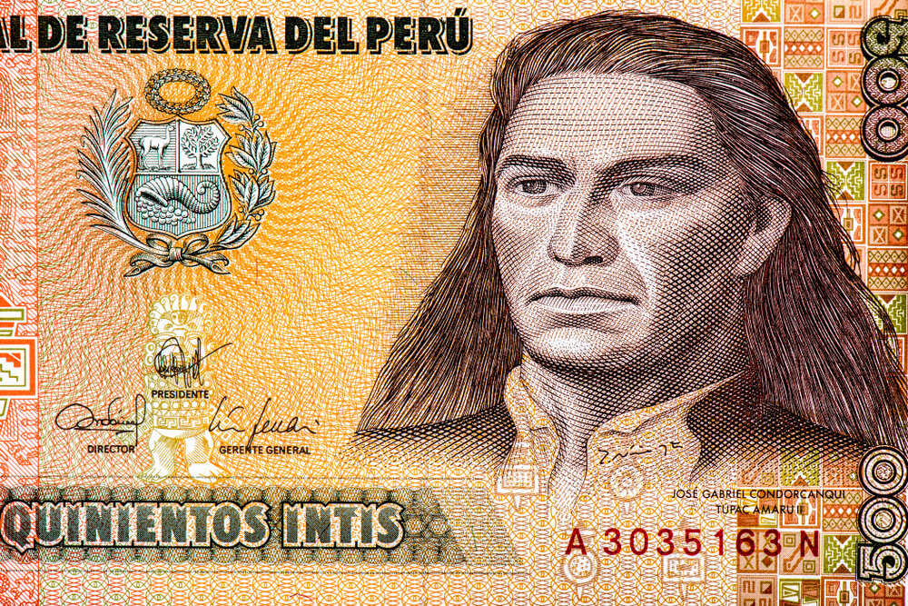 Billete con la imagen de Tupac Amaru II, líder de las rebeliones indígenas