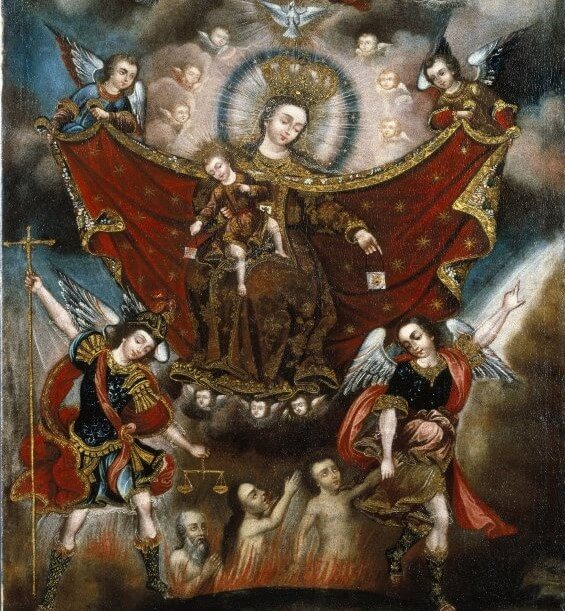 Virgen del Carmen salvando a las almas del purgatorio 