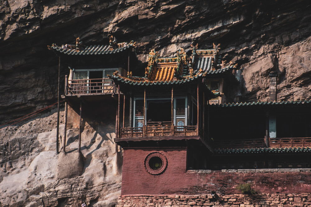 Detalle del templo colgante de Xuankon