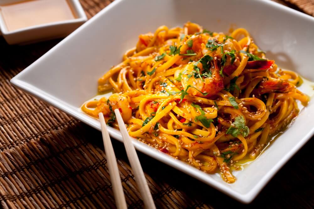 Fideos de arroz, plato de la gastronomía china